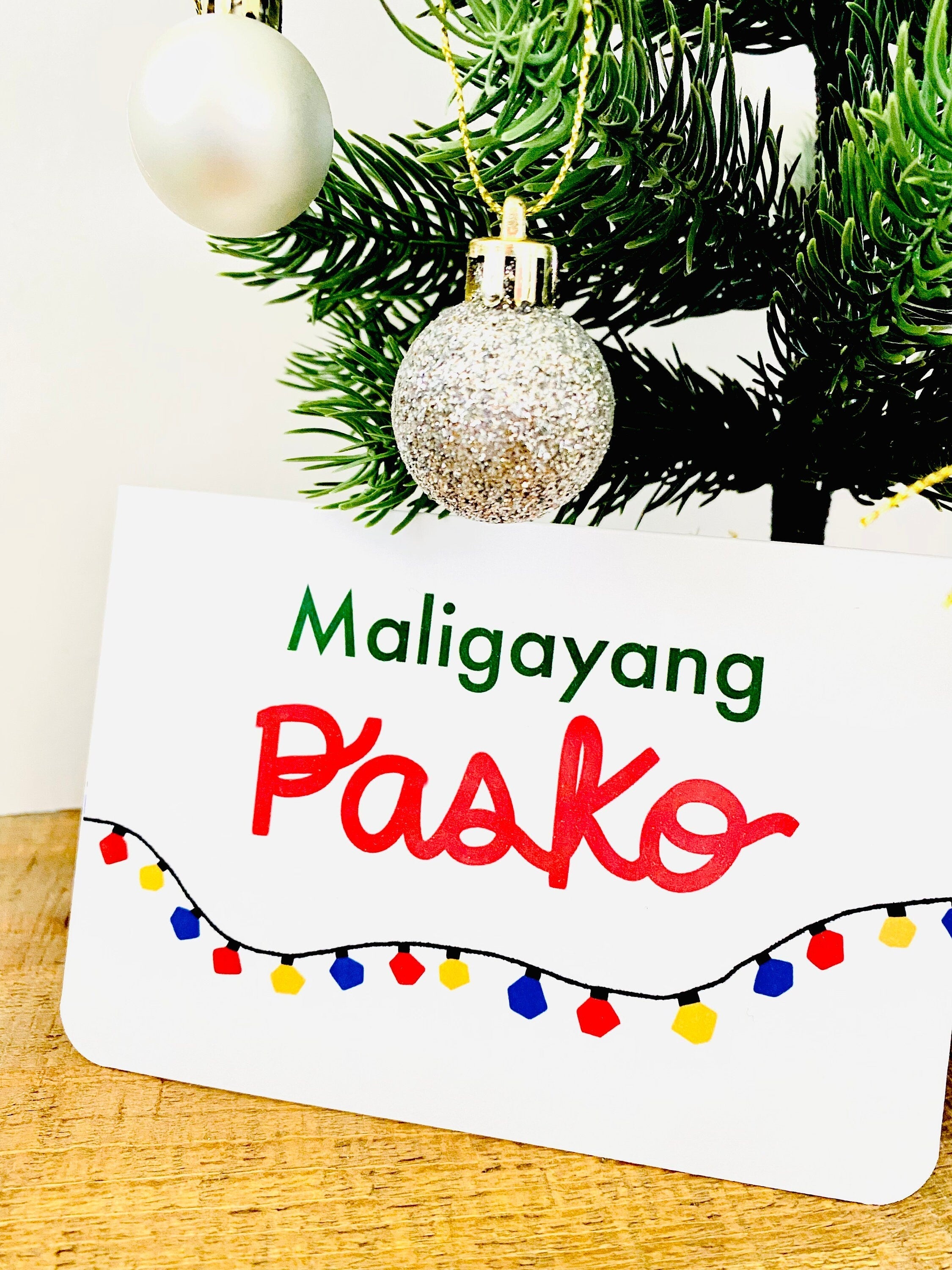 Mie Makes Maligayang Pasko Card, Greeting Card, Merry Christmas, Filipino Greeting Card, Holiday Card, Pasko Na, Philippines, Filipino, Filipina
