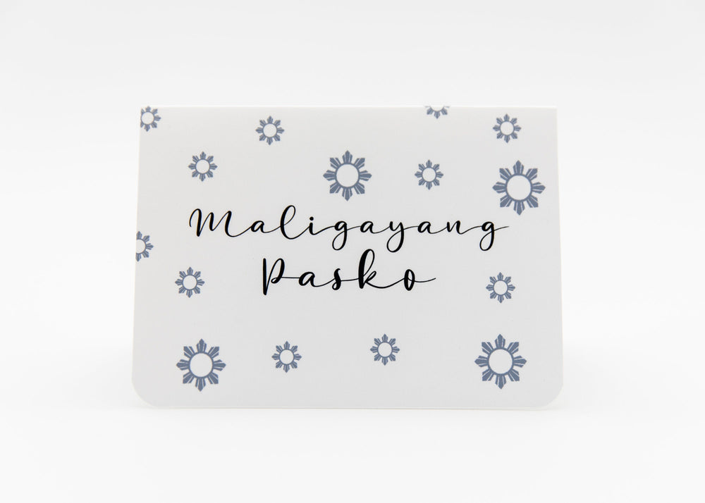 Mie Makes Maligayang Pasko Card, Holiday Card, Homemade Card, Filipino Sun Snowflakes, Merry Christmas Greeting Cards, Filipino, Philippines, Snowing