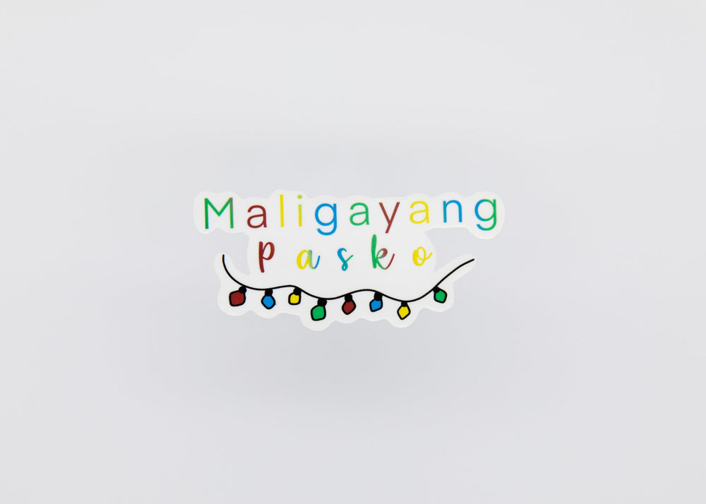 Mie Makes Maligayang Pasko Sticker, Christmas Lights, Philippines, Tradition, Filipino Sticker, Filipina Stickers, Christmas Sticker, Merry Christmas