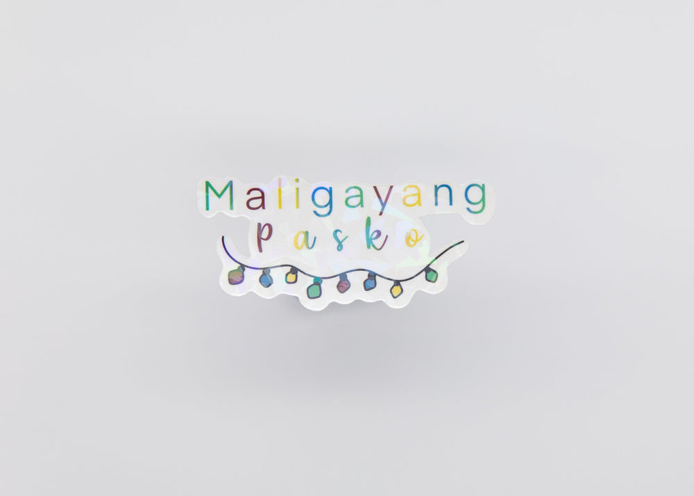 Mie Makes Maligayang Pasko Sticker, Christmas Lights, Philippines, Tradition, Filipino Sticker, Filipina Stickers, Christmas Sticker, Merry Christmas