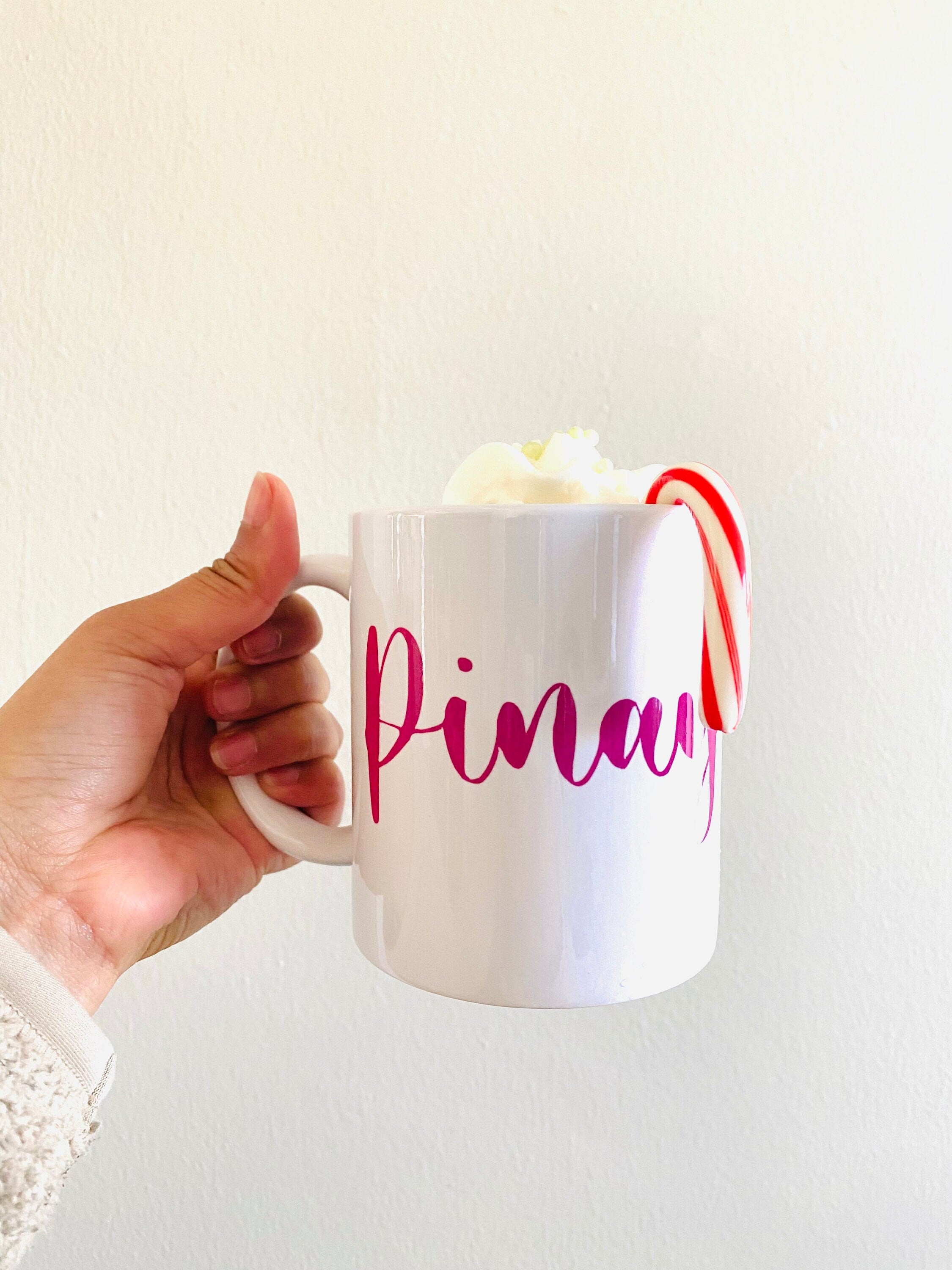 Mie Makes Pinay Mug, Coffee Mug, Tea Mug, 12 Oz Mug, Pink Pinay Mug, White Ceramic Mug, Mug for Pinays, Mug for Filipino, Mug for her, Microwave Safe