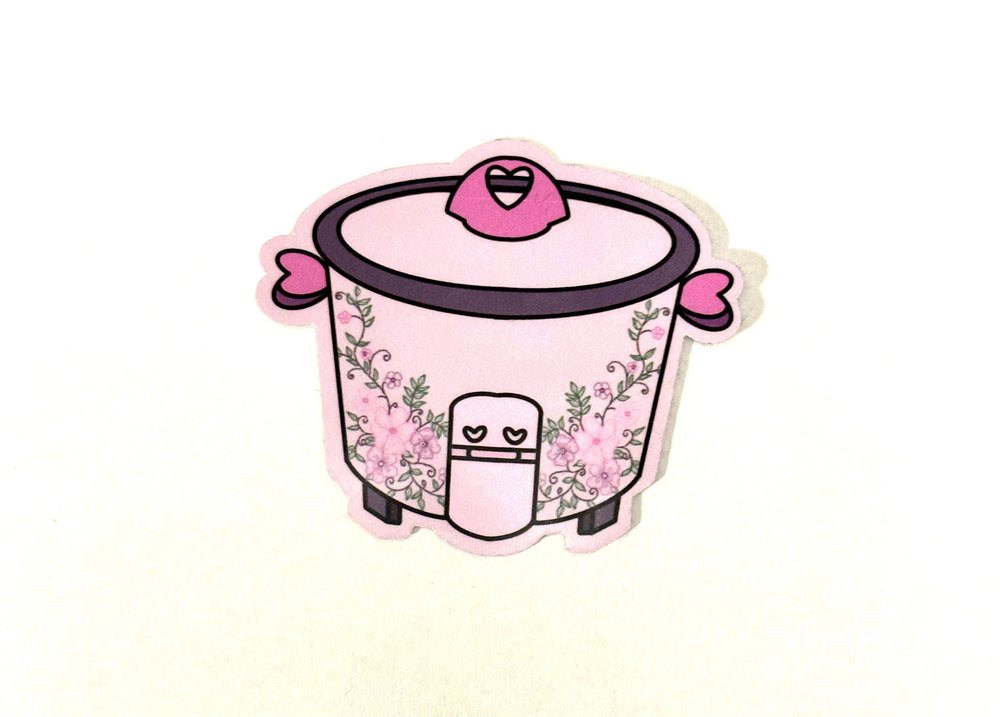 Mie Makes Rice Cooker, Weatherproof Sticker, Filipino, Filipina, Pinoy, Pinay, Philippines, Pink, Floral, Jasmine, Representation, Cook, Asian