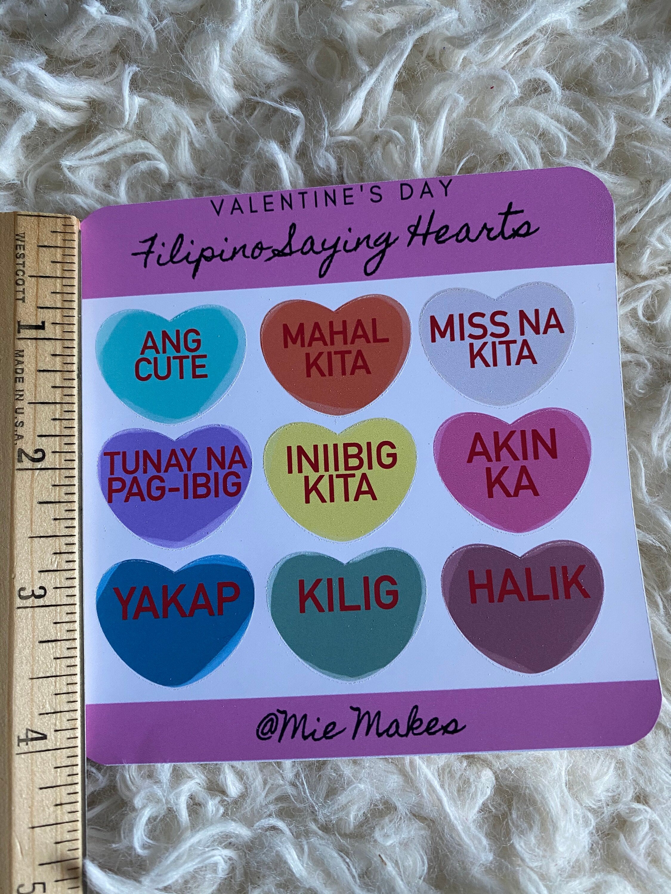 Mie Makes Valentine's Day Filipino Saying Heart Stickers, Conversation Hearts, Mahal, Filipino Sayings, Valentine's Stickers, Philippines, Filipina