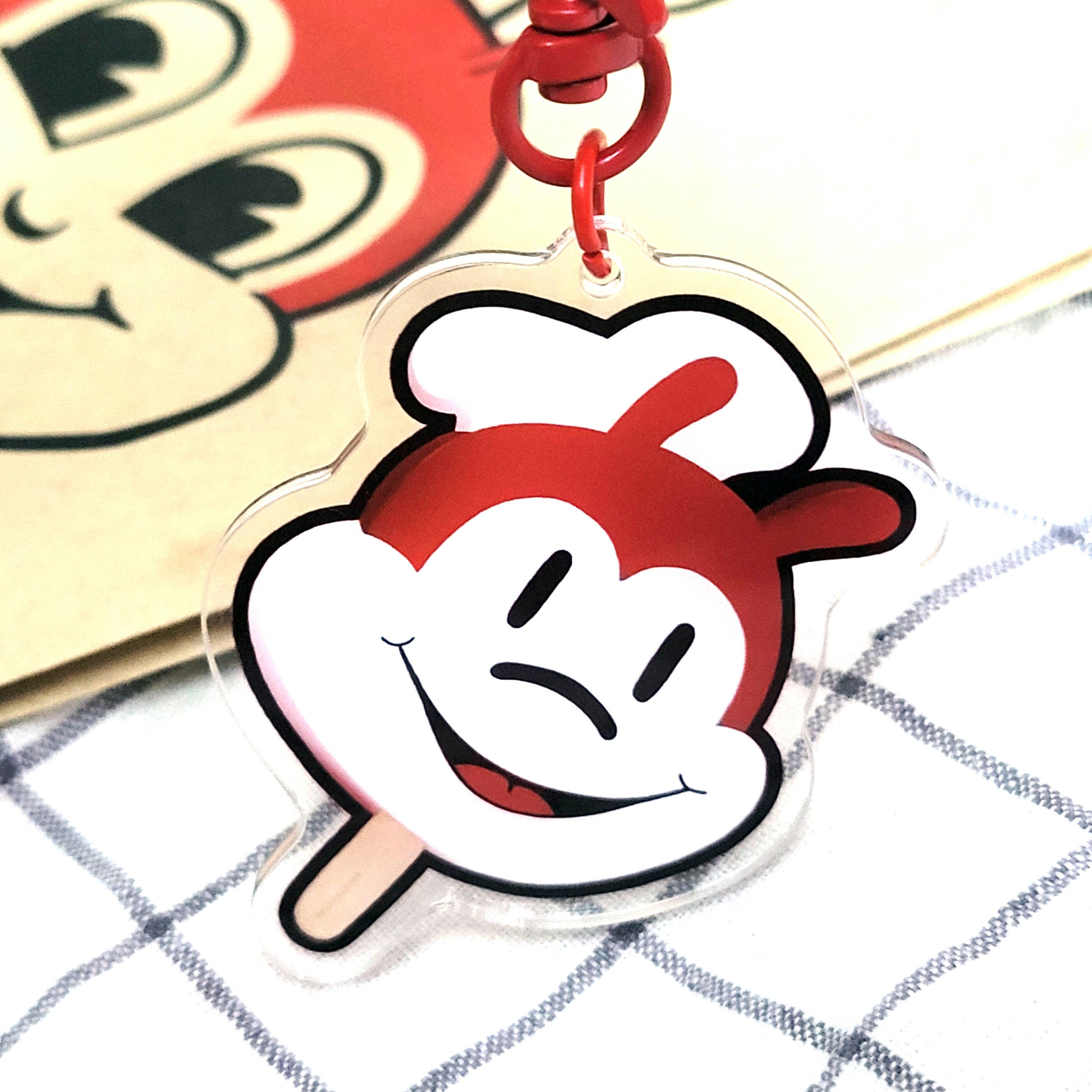 Red Jolly Bee Food Mascot Character Popsicle Keychain