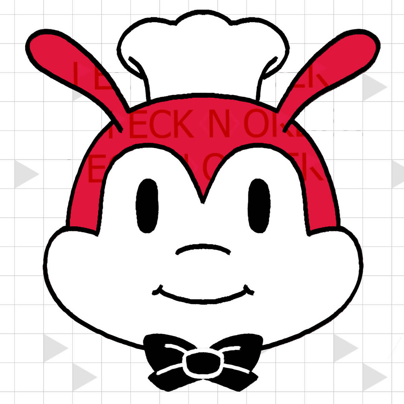 Red Jolly Bee Food Mascot Sticker