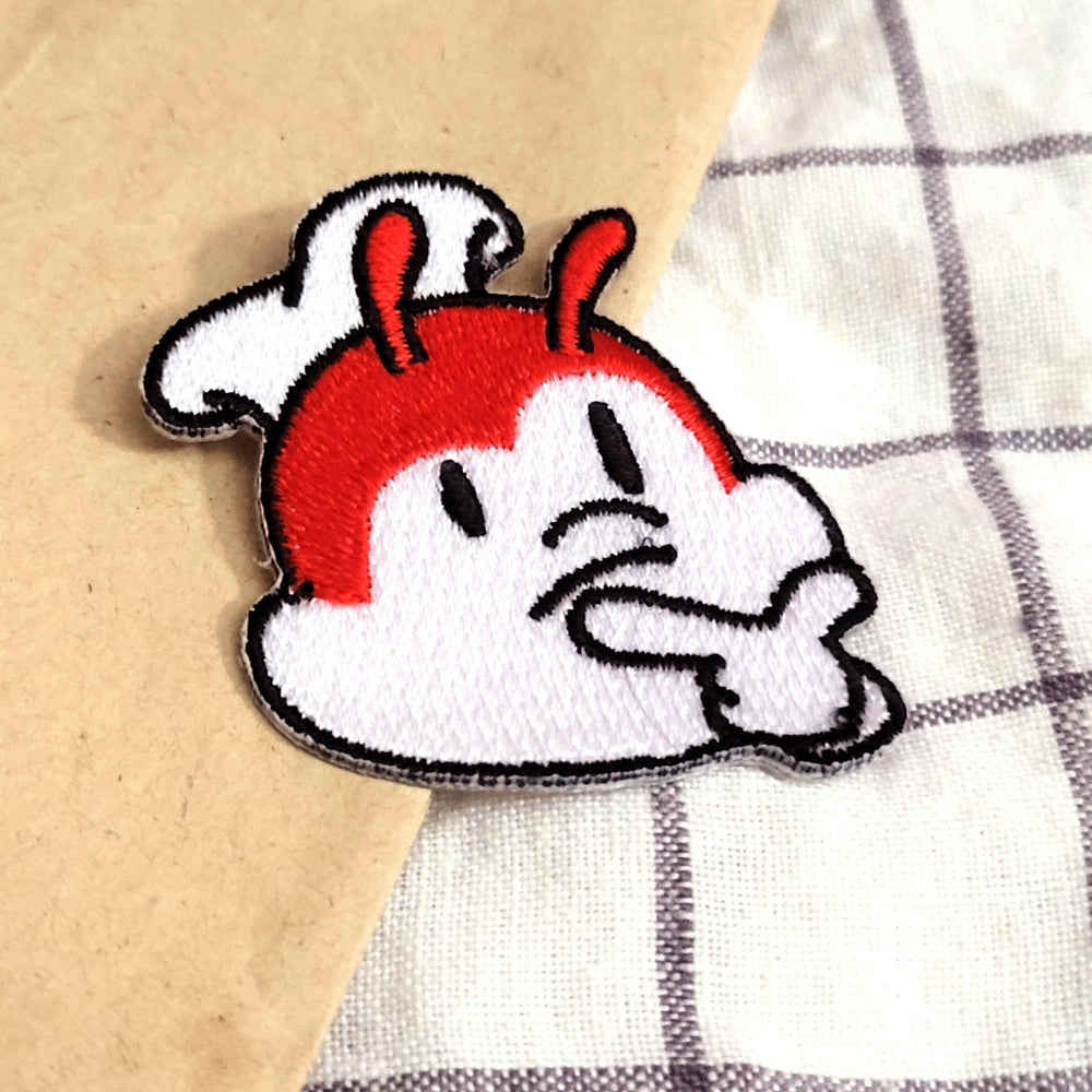 Thinking Jolly Bee Mascot Embroidery Patch