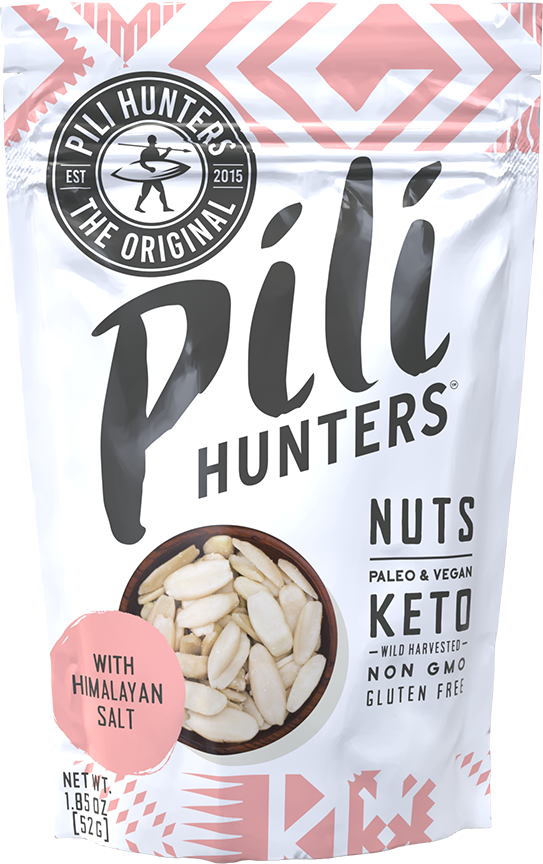 1.85 oz ($3.24/oz) Pili Hunters™ Sprouted Pili Nuts with PINK Himalayan Salt