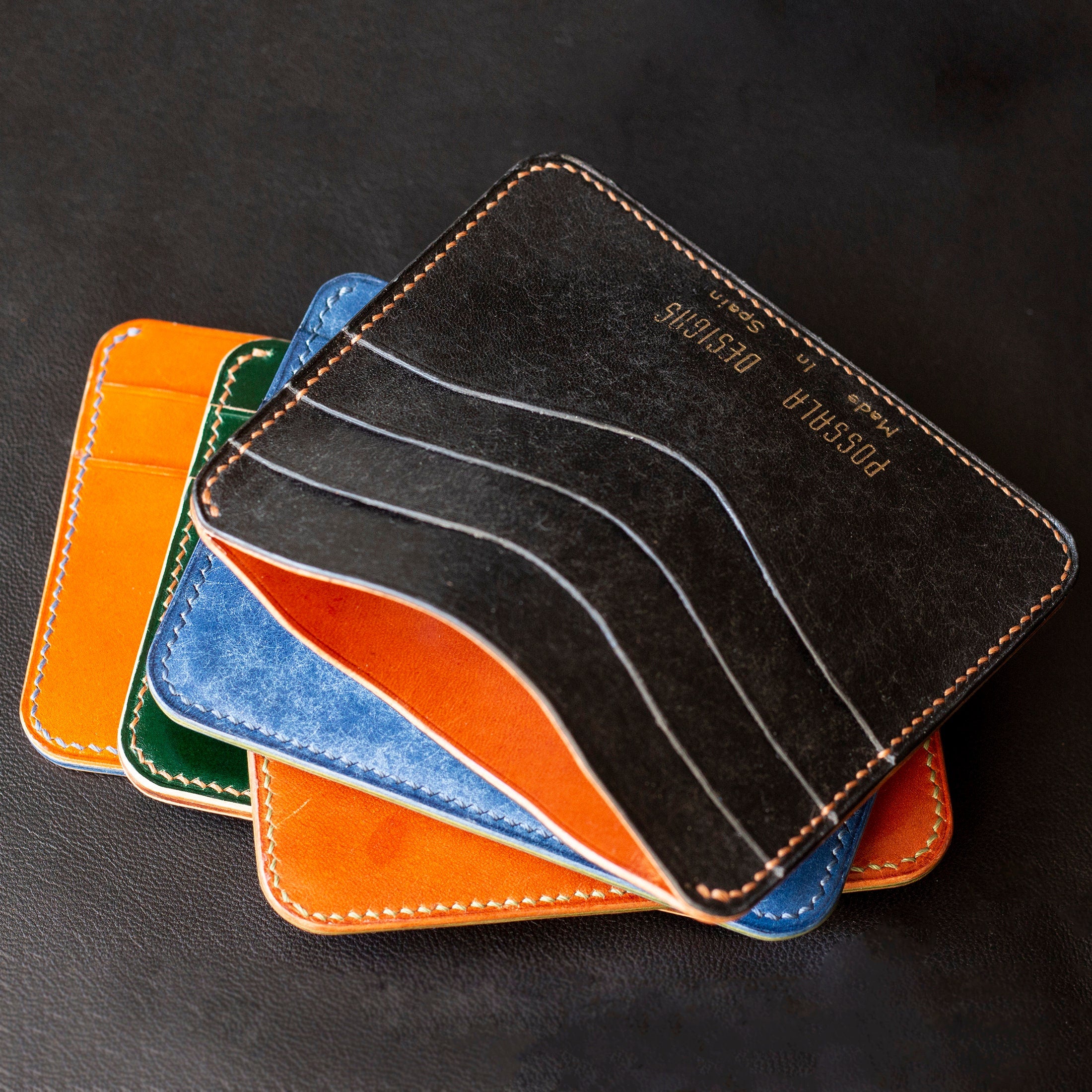 8 COLORS Black Dollaro Leather Badge Card Holder -  Finland