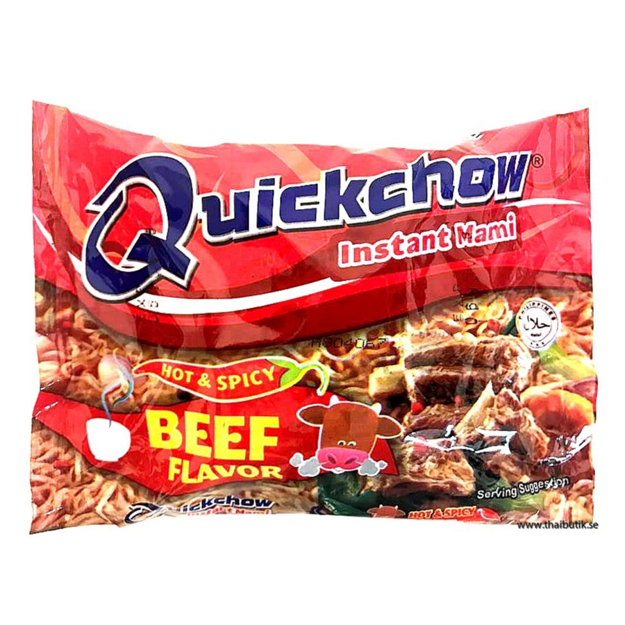 6-pack Quickchow Instant Mami Beef Hot n Spicy, 6-Pack