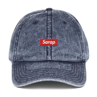 Vintage Denim Washed Dad Hat with Small Sarap Logo - Sarap Now