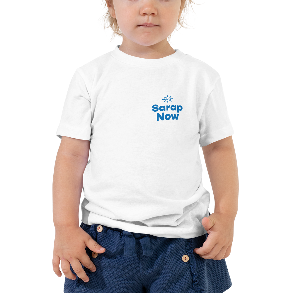 Toddler Sarap Now Sun Logo Short Sleeve Unisex T-Shirt (White)