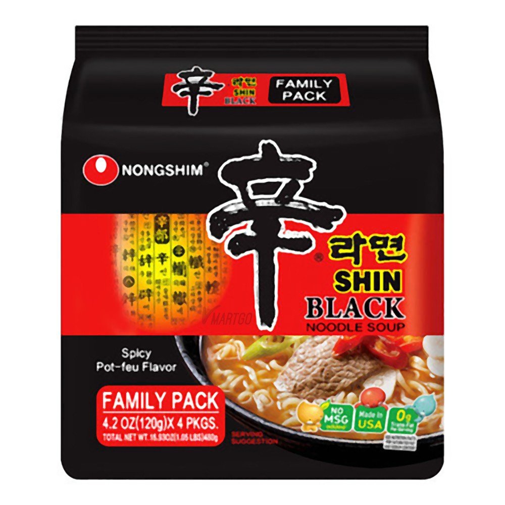 Nongshim Shin Black Noodle Soup (4-Pack)