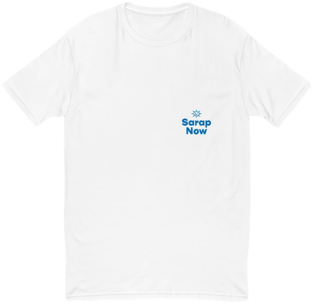 Sarap Now Sun Logo Short Sleeve Unisex T-Shirt (White)