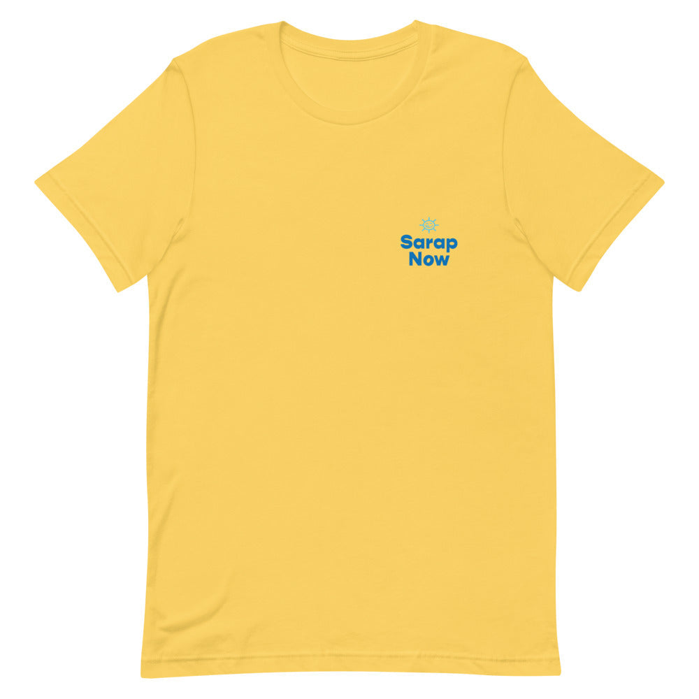 Yellow / S Sarap Now Sun Logo Short-Sleeve Unisex T-Shirt