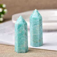 Amazonite / 70-80mm Natural Energy Crystal Wand Point Tower 70-80mm