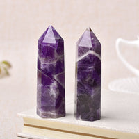 Amethyst / 70-80mm Natural Energy Crystal Wand Point Tower 70-80mm