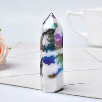 Aura Zebra Stone / 70-80mm Natural Energy Crystal Wand Point Tower 70-80mm