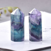 Fluorite / 70-80mm Natural Energy Crystal Wand Point Tower 70-80mm