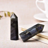 Labradorite / 70-80mm Natural Energy Crystal Wand Point Tower 70-80mm