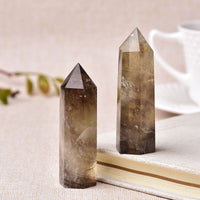 Smoky Quartz / 70-80mm Natural Energy Crystal Wand Point Tower 70-80mm