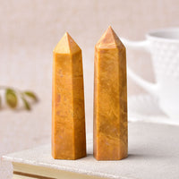 Yellow Stone / 70-80mm Natural Energy Crystal Wand Point Tower 70-80mm