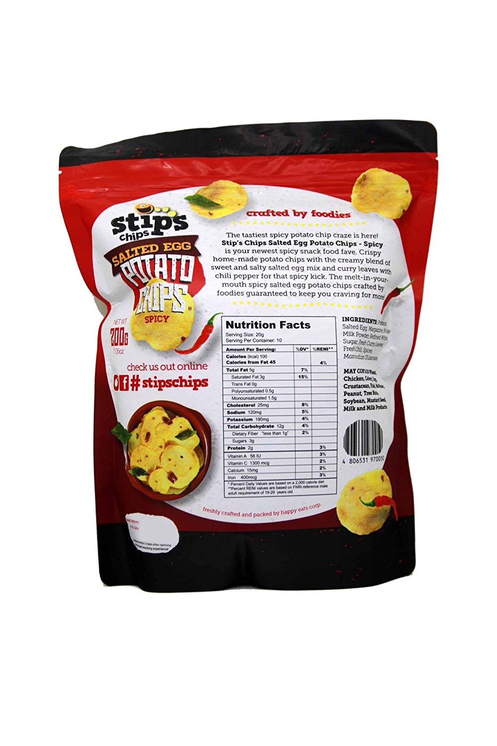 Stips Salted Egg Potato Chips Spicy - Sarap Now