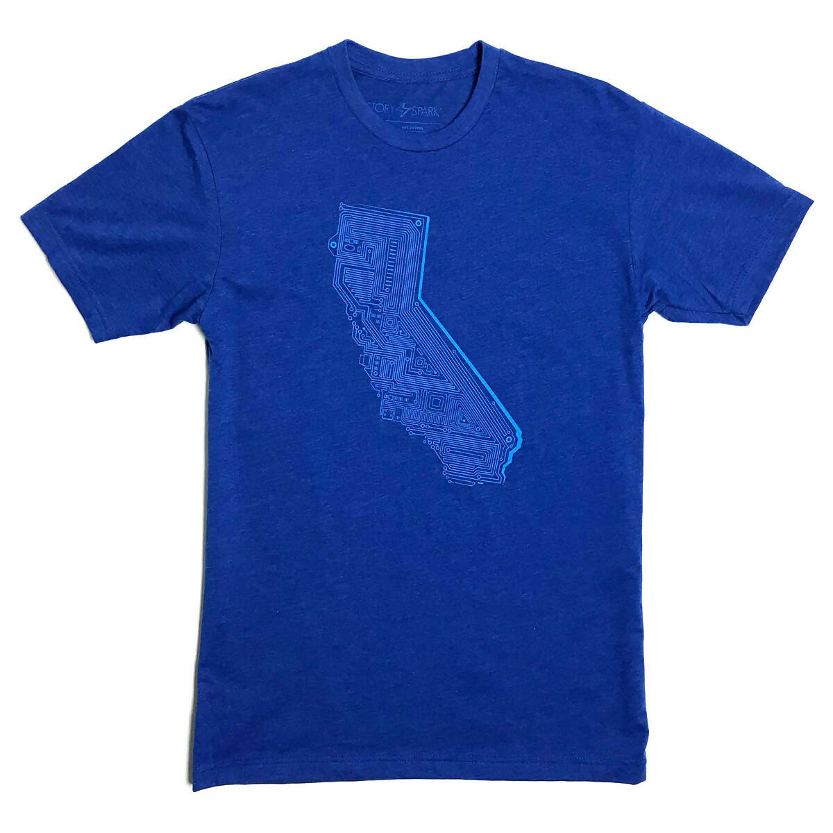 Blue / XS CALI TECH - Circuitboard California State Graphic T-shirt