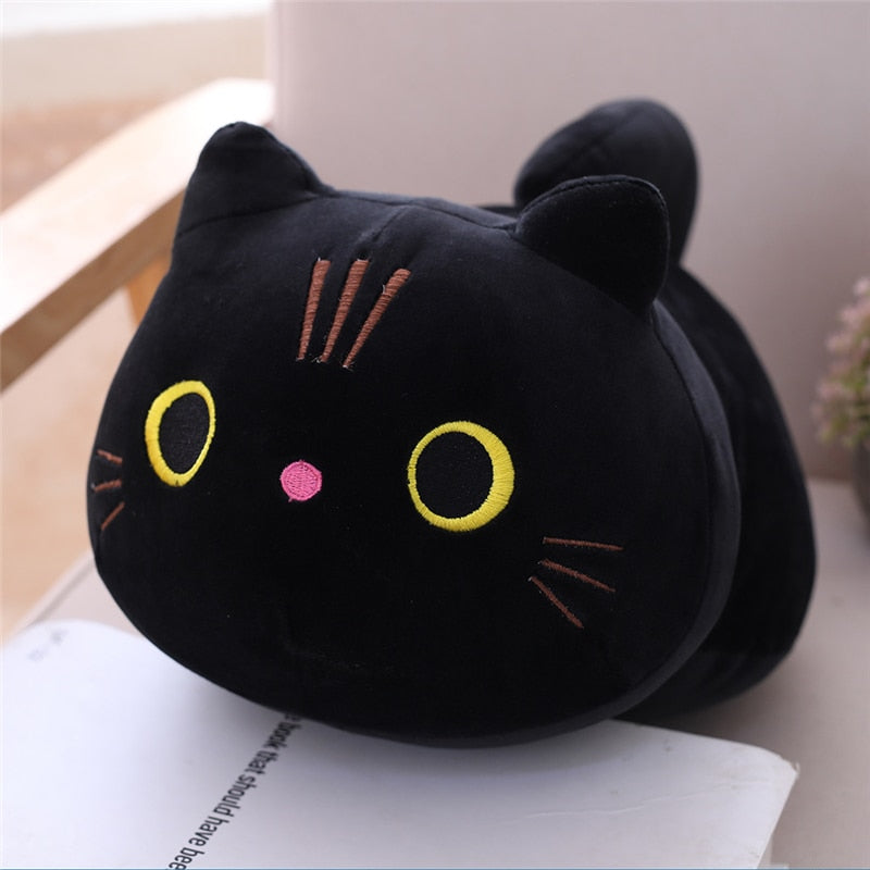 25cm black cat Cute Animal Plush Pillows