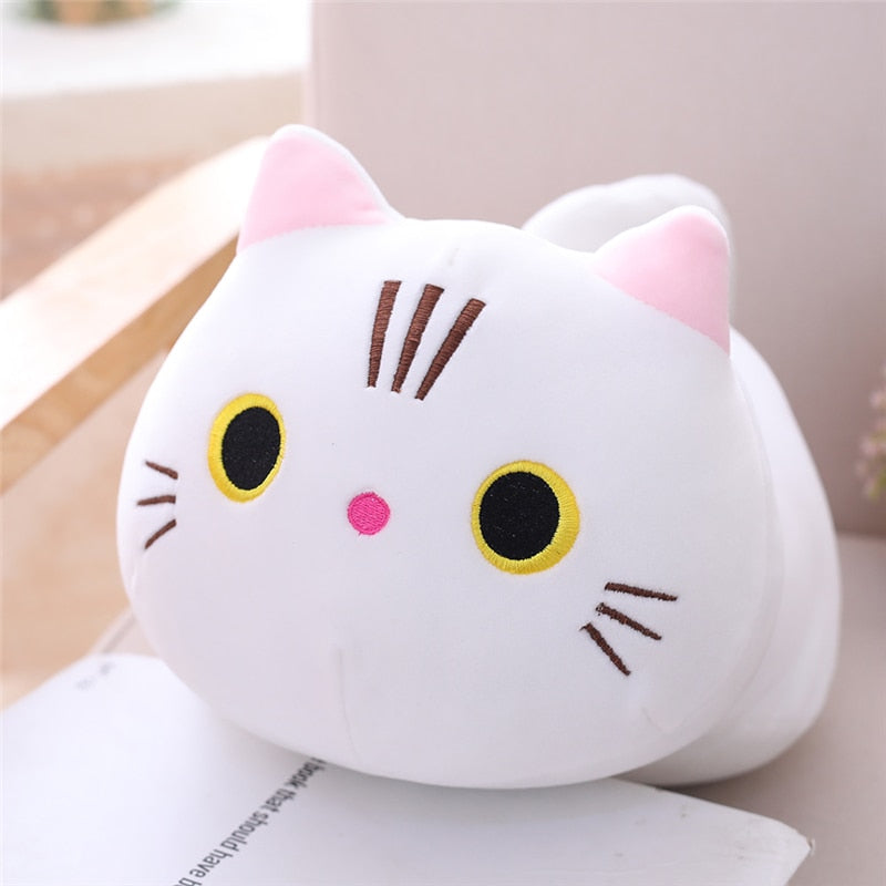 25cm white cat Cute Animal Plush Pillows