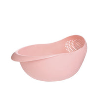 Pink Handheld Rice Washing Basket