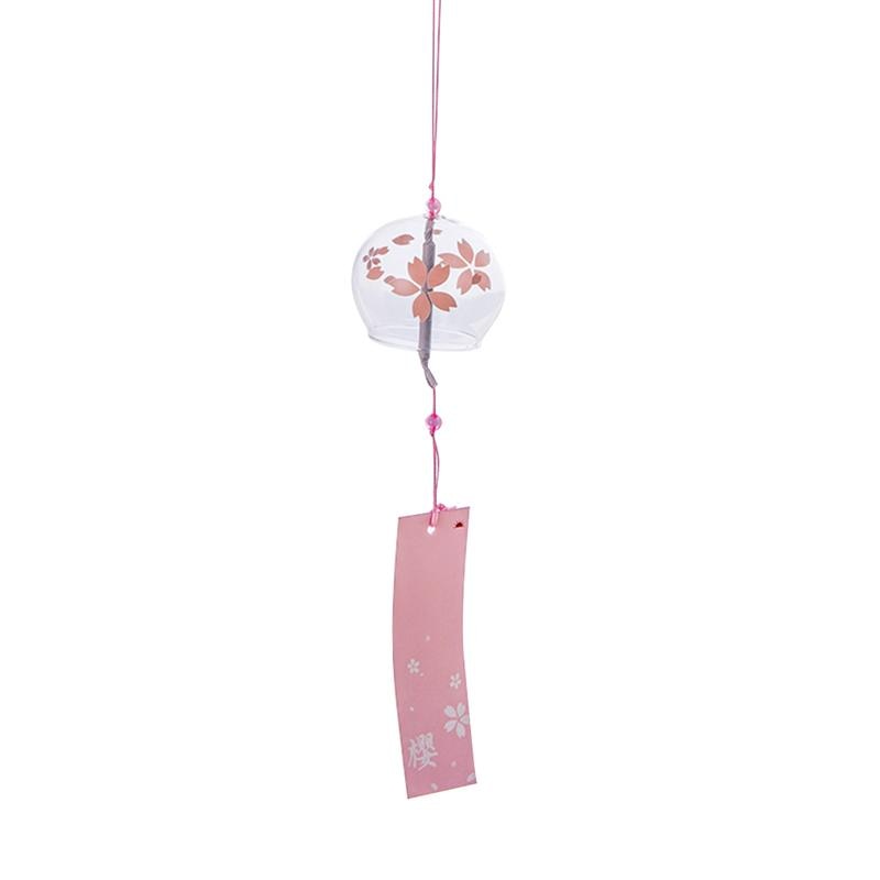 Pink Sakura Style Glass Wind Chimes