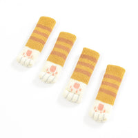 yellow stripes Cat Paw Table/Chair Leg Covers - 4 Pack